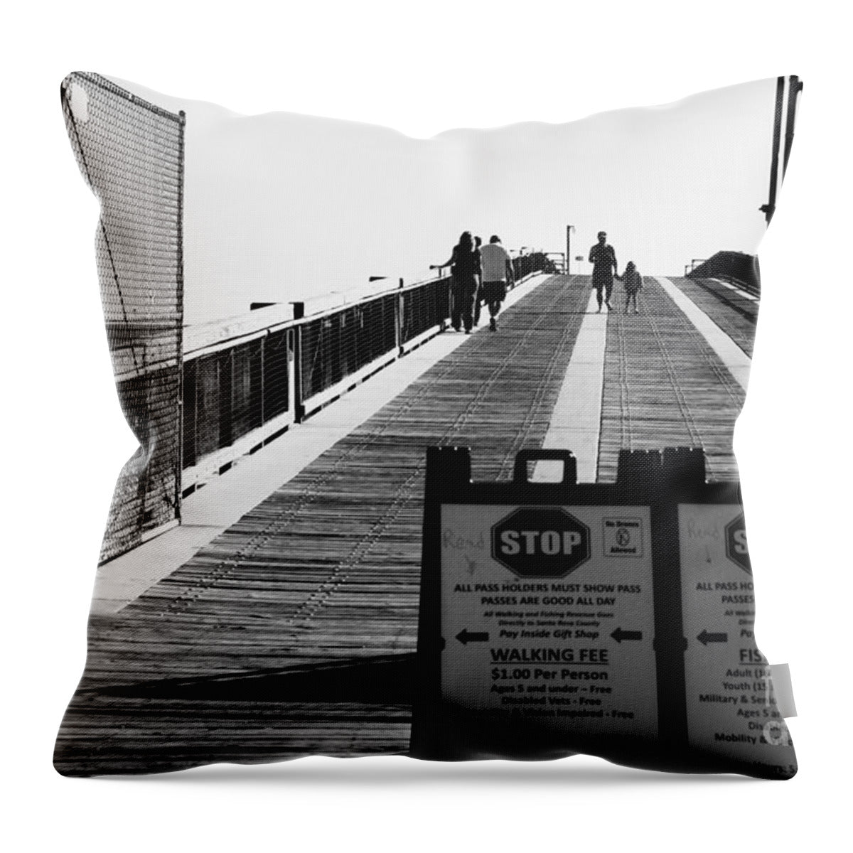 Navarre Florida Pier Entrance - Throw Pillow