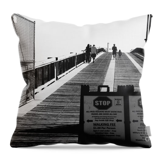 Navarre Florida Pier Entrance - Throw Pillow