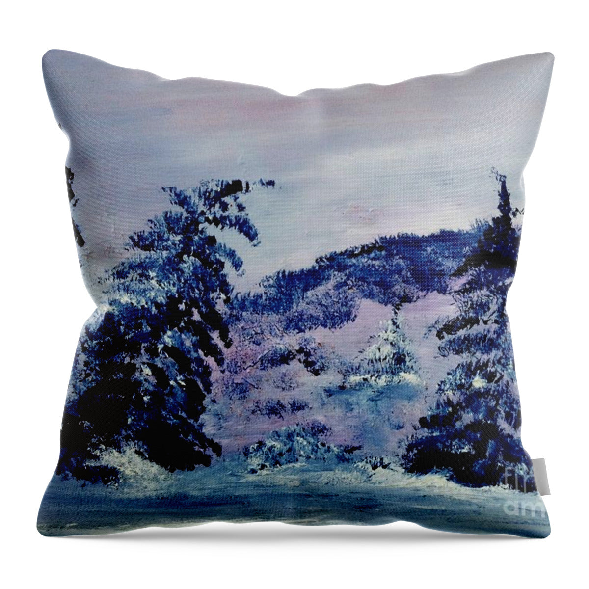 Pine and Snow - Throw Pillow