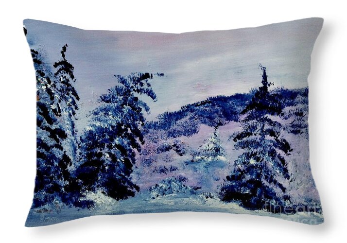 Pine and Snow - Throw Pillow