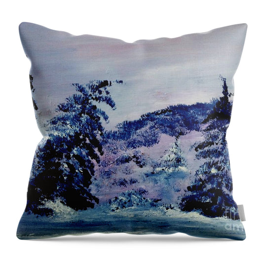 Pine and Snow - Throw Pillow
