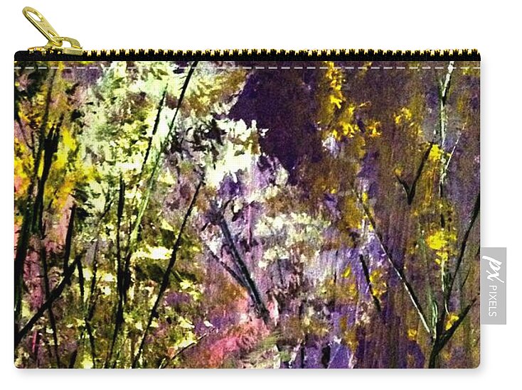 Purple Life Original Painting by James Daugherty - Zip Pouch