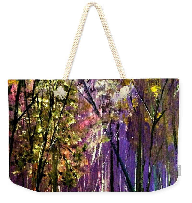 Purple Life Original Painting by James Daugherty - Weekender Tote Bag