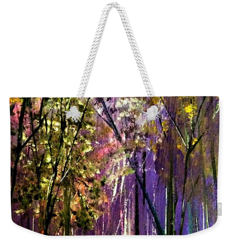 Purple Life Original Painting by James Daugherty - Weekender Tote Bag