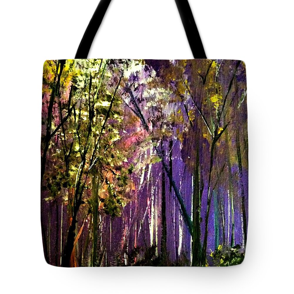 Purple Life Original Painting by James Daugherty - Tote Bag