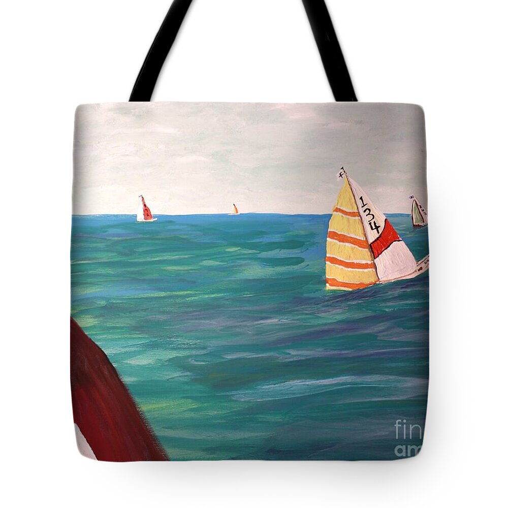 Regatta Sailboats on the Ocean - Tote Bag