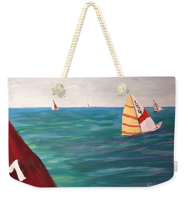 Regatta Sailboats on the Ocean - Weekender Tote Bag