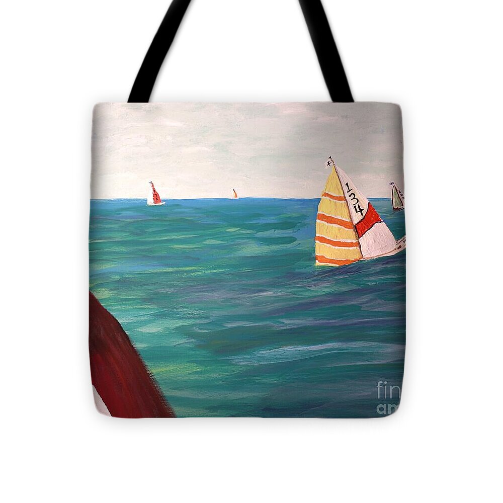 Regatta Sailboats on the Ocean - Tote Bag