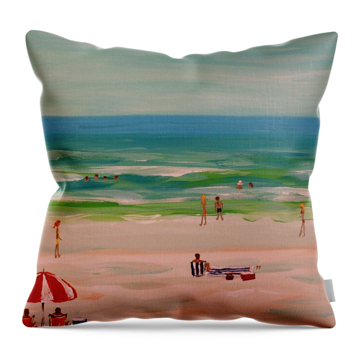 Relaxing Day at the Beach - Throw Pillow