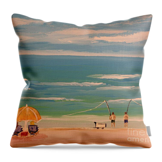 Relaxing Day by the Ocean - Throw Pillow