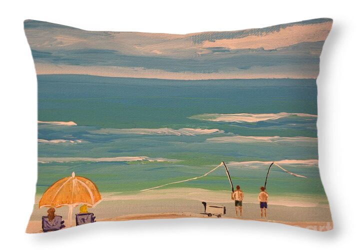 Relaxing Day by the Ocean - Throw Pillow