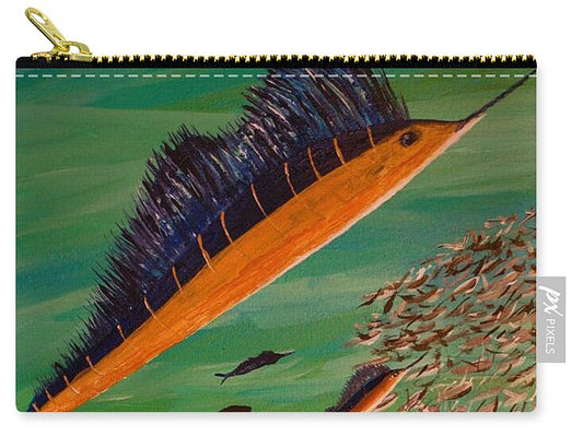 Sailfish Swimming Amongst Fish - Zip Pouch
