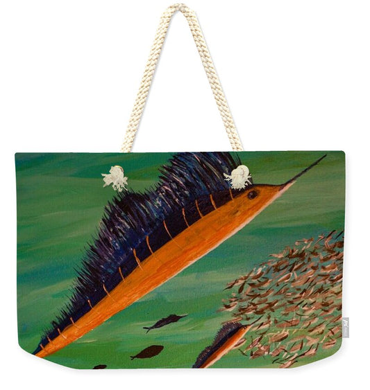 Sailfish Swimming Amongst Fish - Weekender Tote Bag