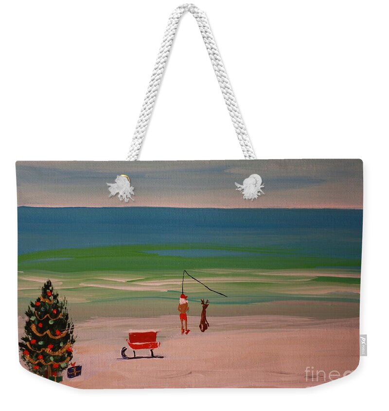 Santa Fishing by the Sea - Weekender Tote Bag
