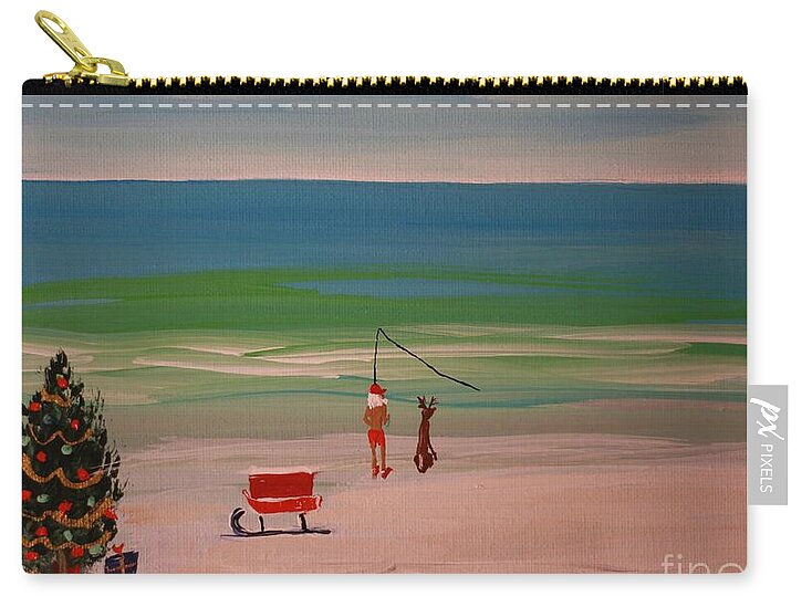 Santa Fishing by the Sea - Zip Pouch