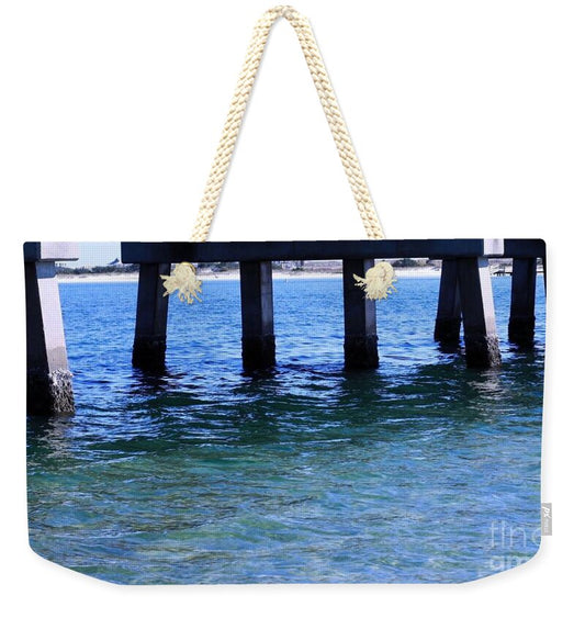 Seaside Pier and Rippled Water - Weekender Tote Bag