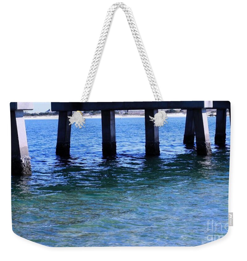 Seaside Pier and Rippled Water - Weekender Tote Bag