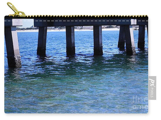 Seaside Pier and Rippled Water - Zip Pouch
