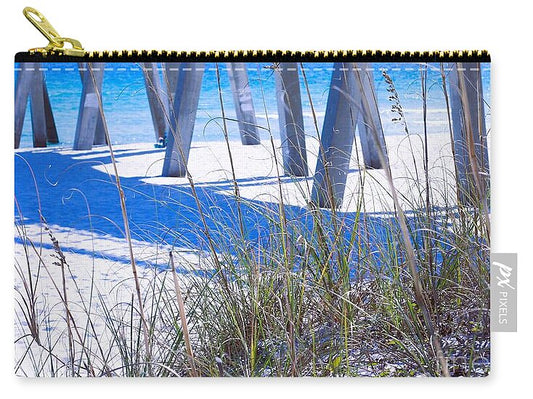 Navarre Beach Pier View - Zip Pouch