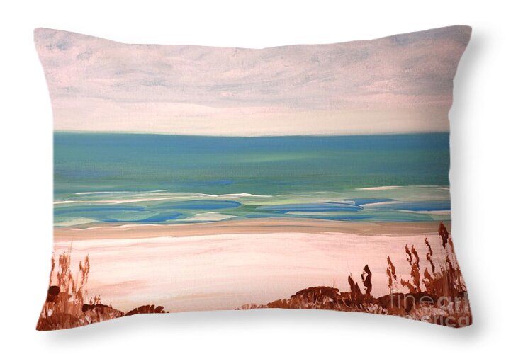 Serene Coastal Landscape - Throw Pillow