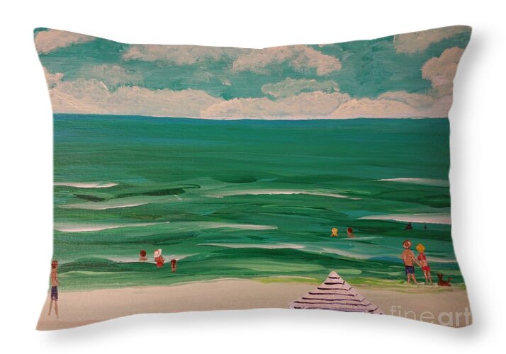 Serene Day at the Beach - Throw Pillow