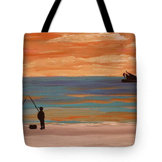 Serene Sunset by the Shore - Tote Bag