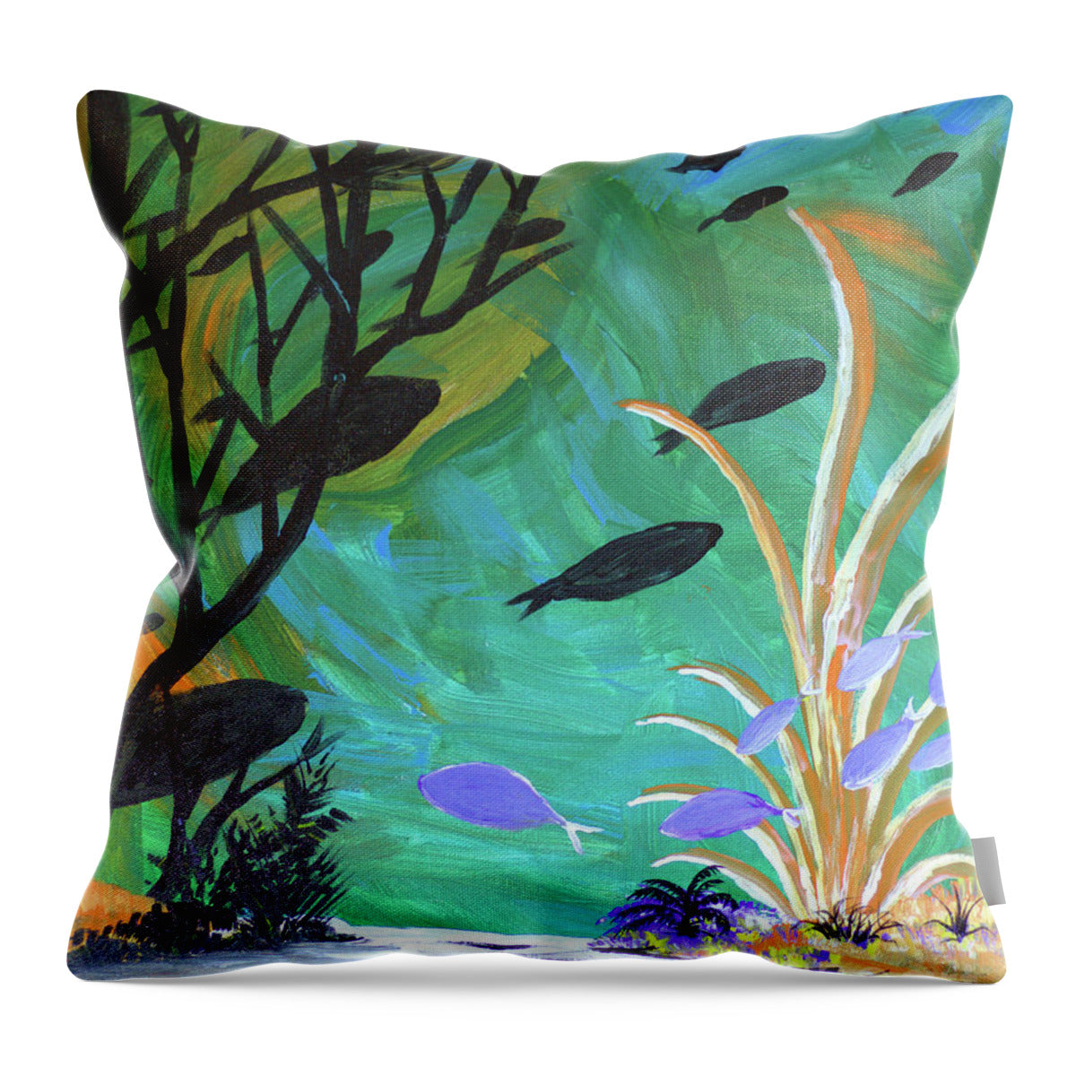 Shadow Fish - Throw Pillow