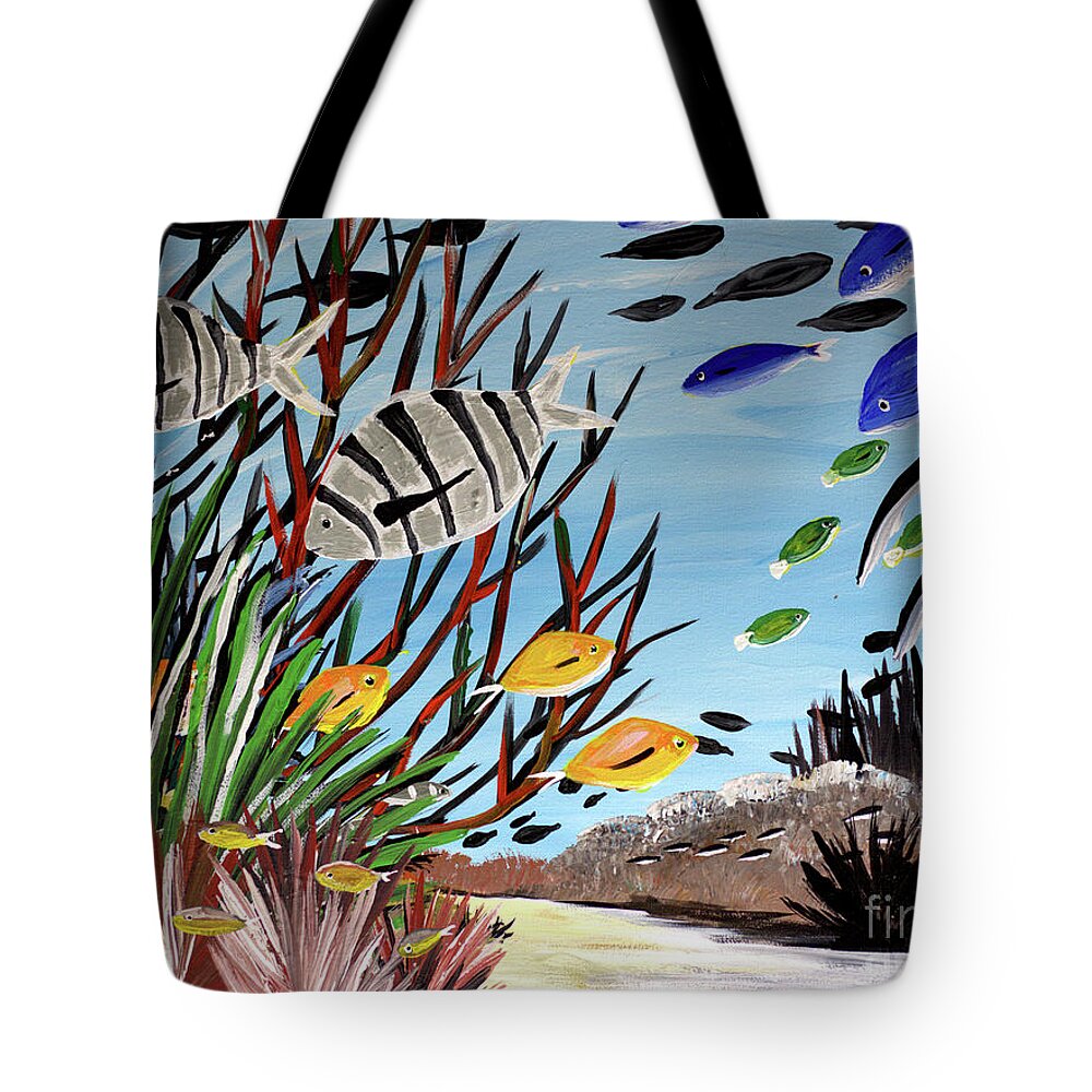 Sheep Head with Yellow Fish - Tote Bag