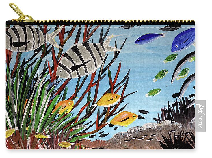 Sheep Head with Yellow Fish - Zip Pouch