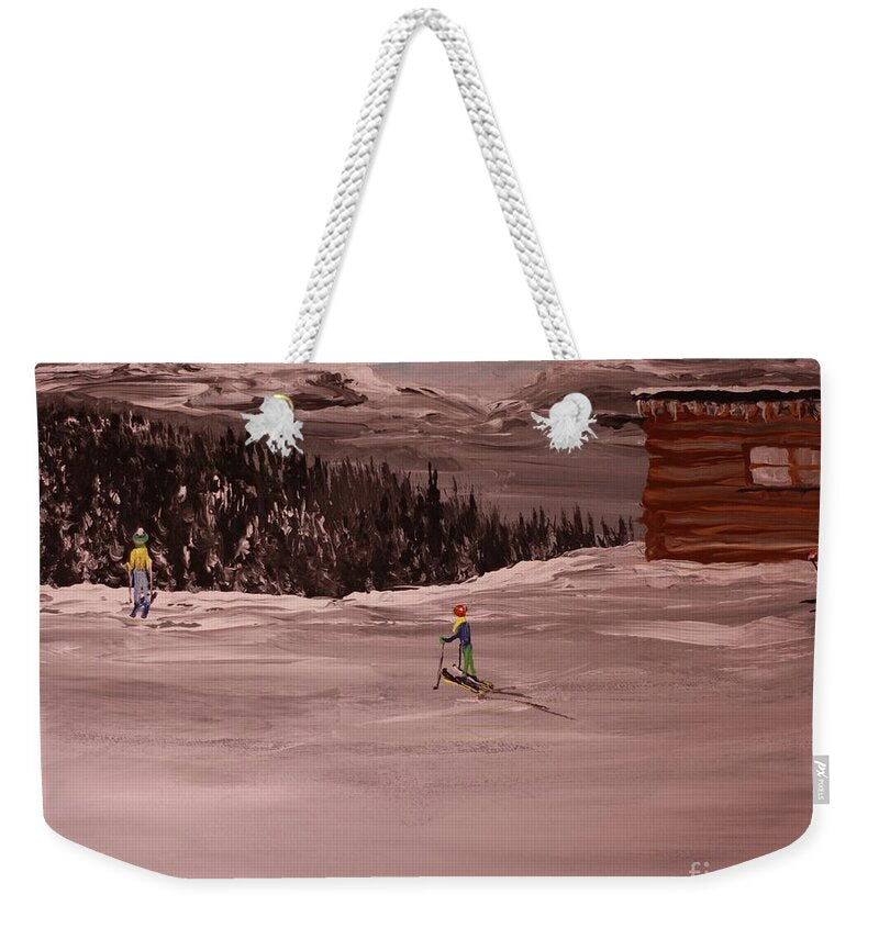 Skiers in a Winter Landscape - Weekender Tote Bag