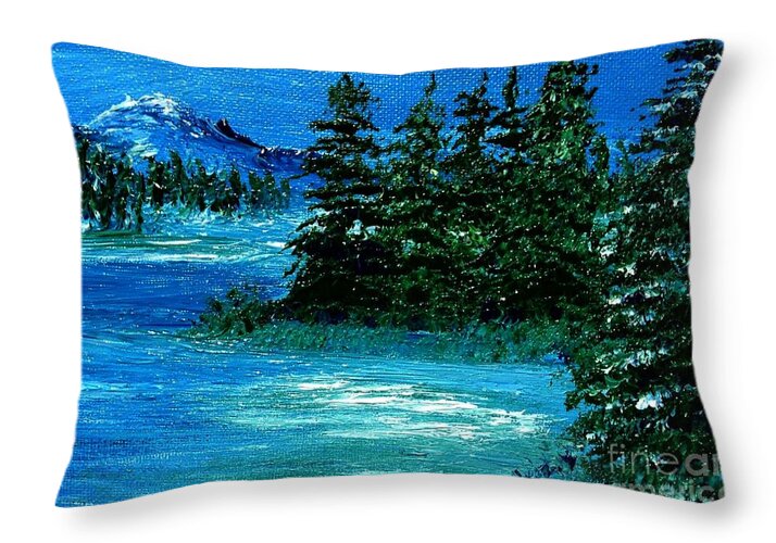 Snow In The Woods - Throw Pillow