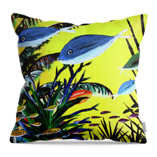 Sun and Fish - Throw Pillow