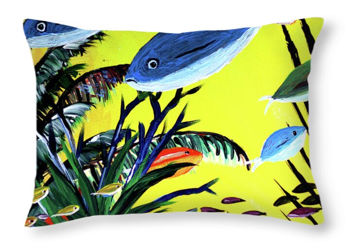 Sun and Fish - Throw Pillow