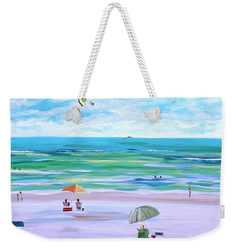 Sunny Beach Day with Parasailer - Weekender Tote Bag