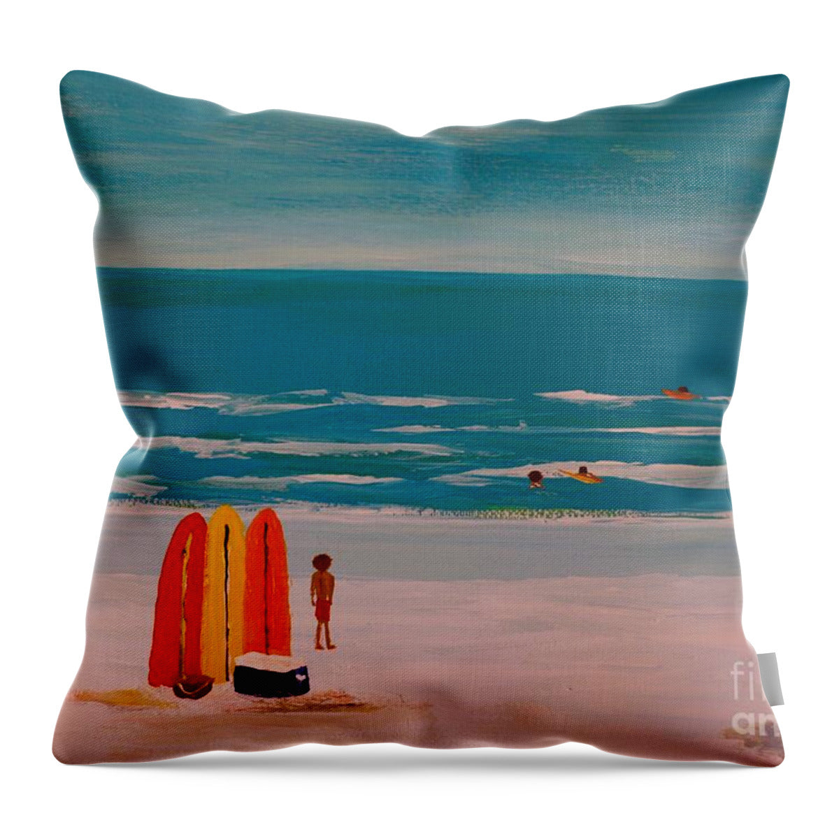 Sunny Day at the Beach - Throw Pillow
