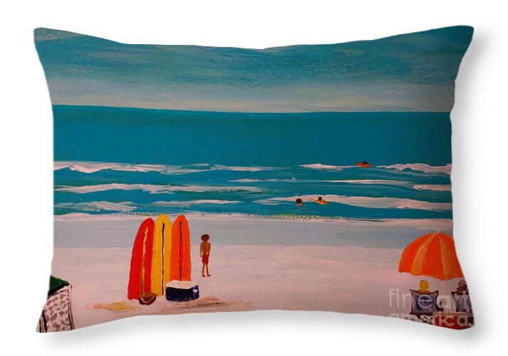 Sunny Day at the Beach - Throw Pillow
