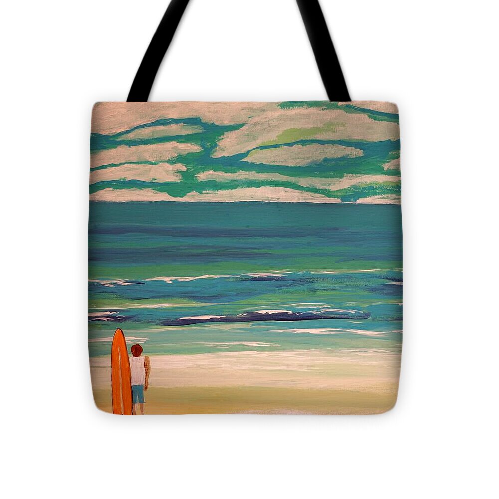 Surfer Gazing at Endless Ocean - Tote Bag