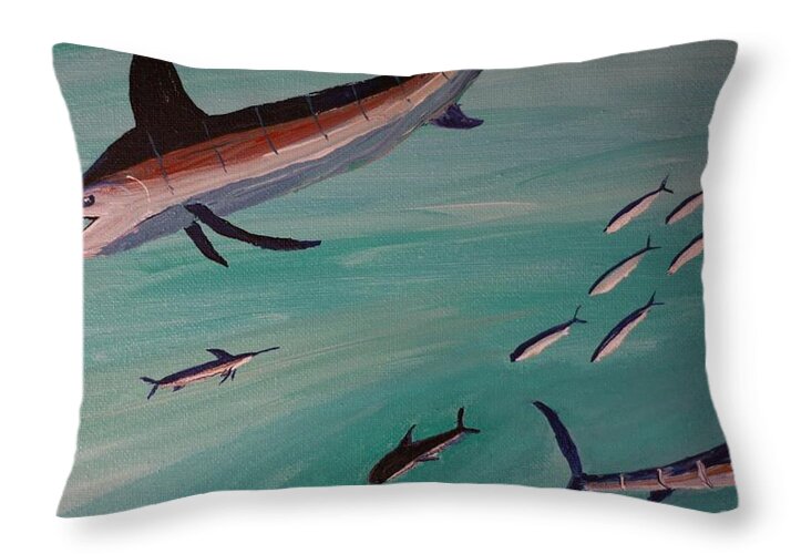 Swordfish Swimming in the Ocean - Throw Pillow