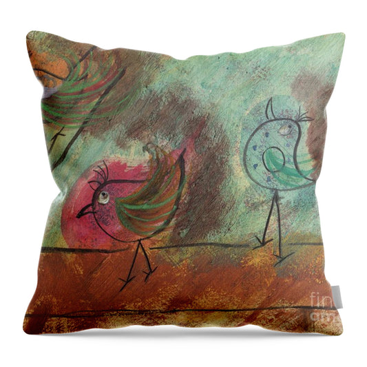Three Birdies - Throw Pillow