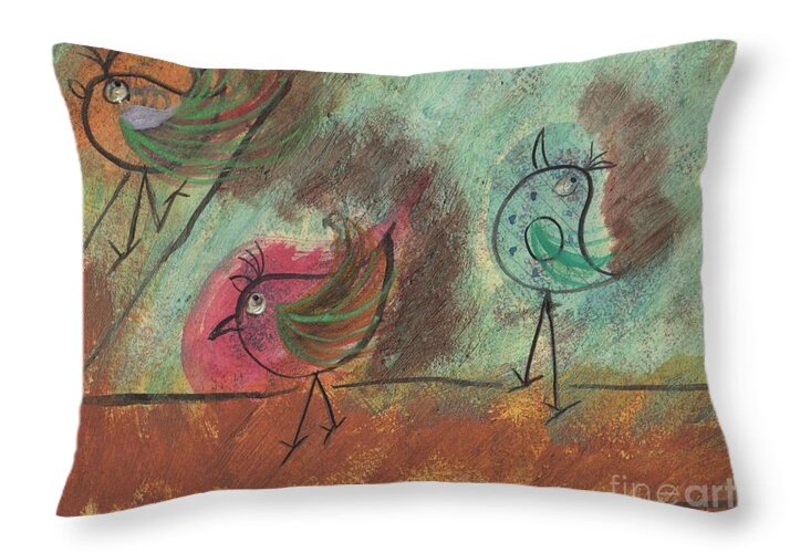 Three Birdies - Throw Pillow