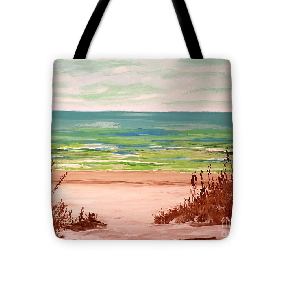 Tranquil Beach View - Tote Bag