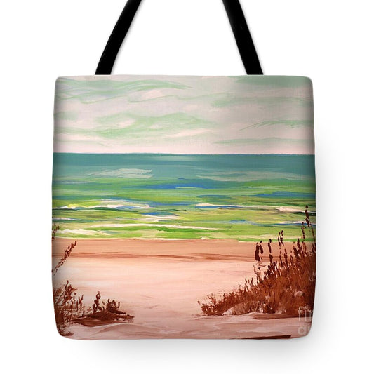 Tranquil Beach View - Tote Bag