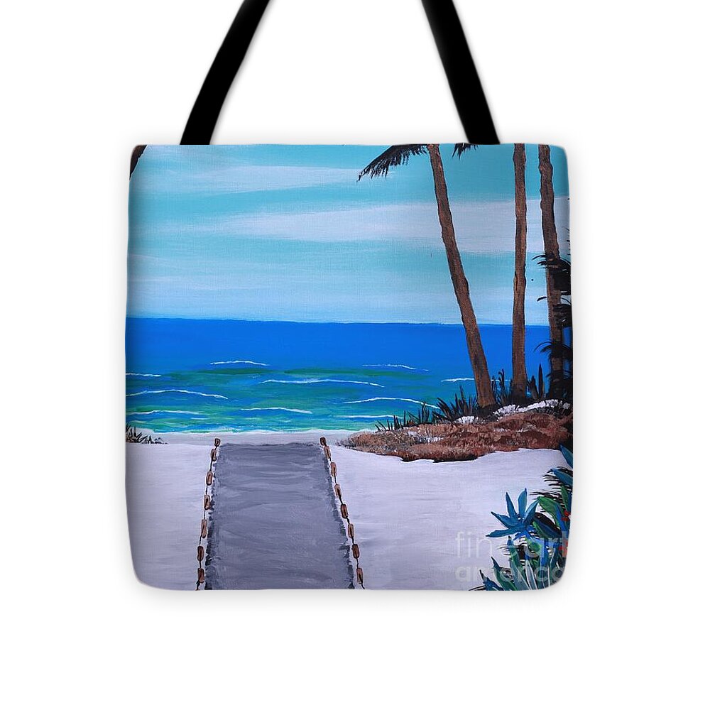 Tropical Beach Pathway - Tote Bag
