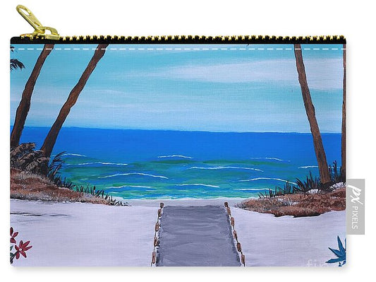 Tropical Beach Pathway - Zip Pouch