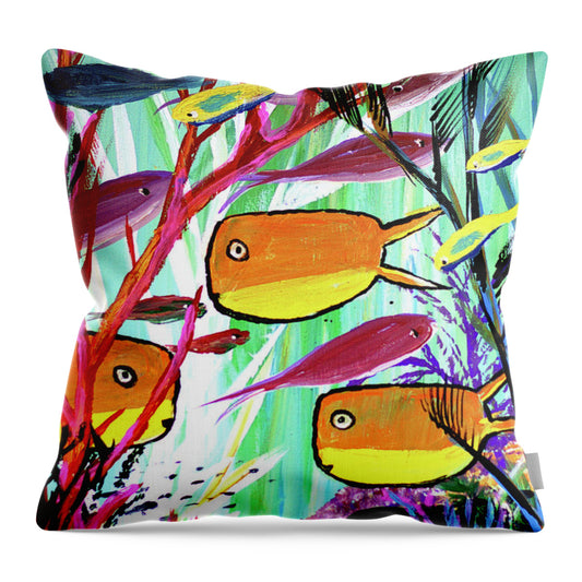 Tropical Fish Fun - Throw Pillow