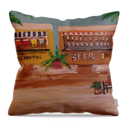 Tropical Margarita and Beer Stand - Throw Pillow