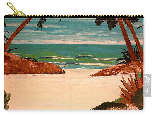 Tropical Shoreline Tranquility - Zip Pouch