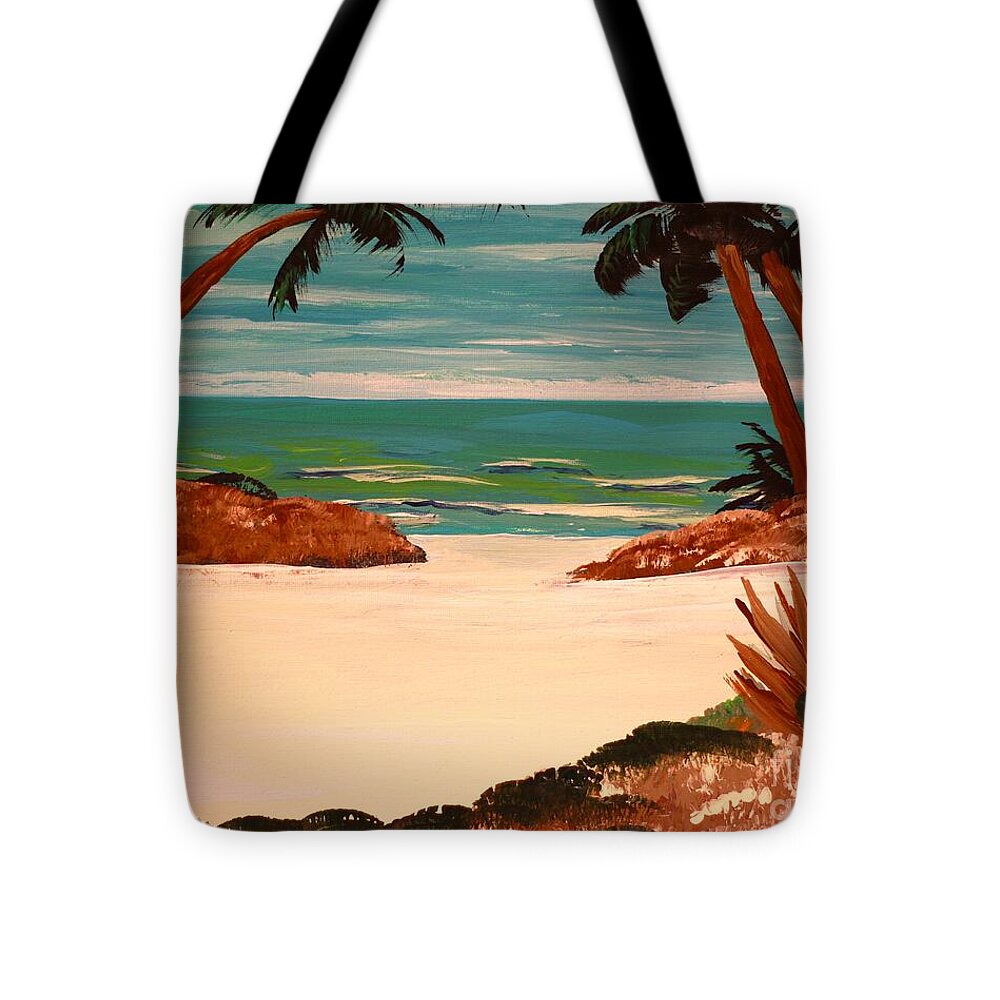 Tropical Shoreline Tranquility - Tote Bag