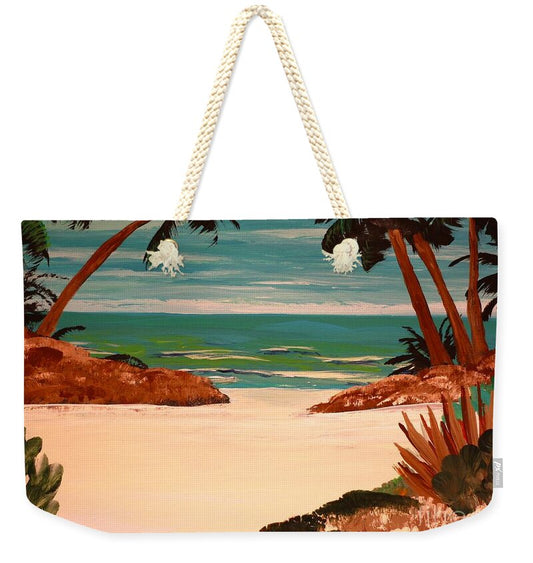 Tropical Shoreline Tranquility - Weekender Tote Bag