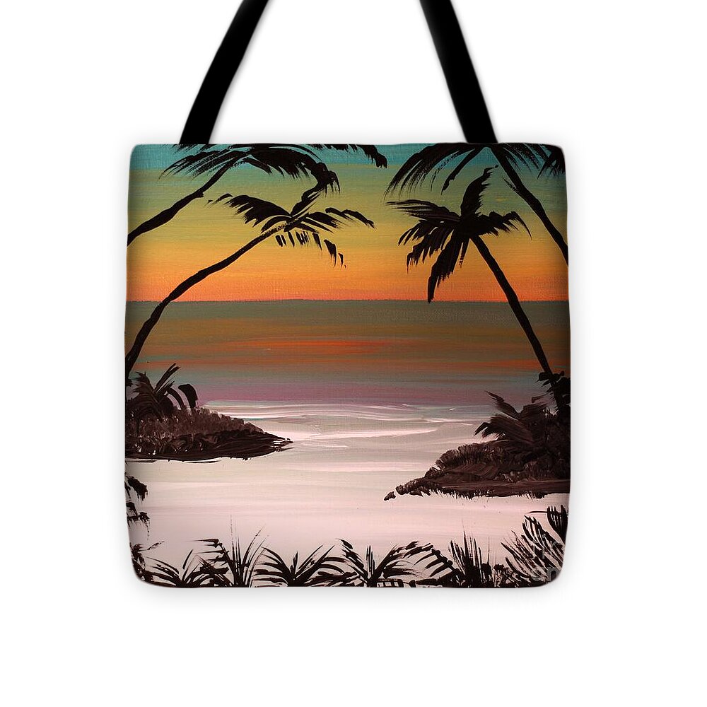 Tropical Sunset Over Calm Waters - Tote Bag